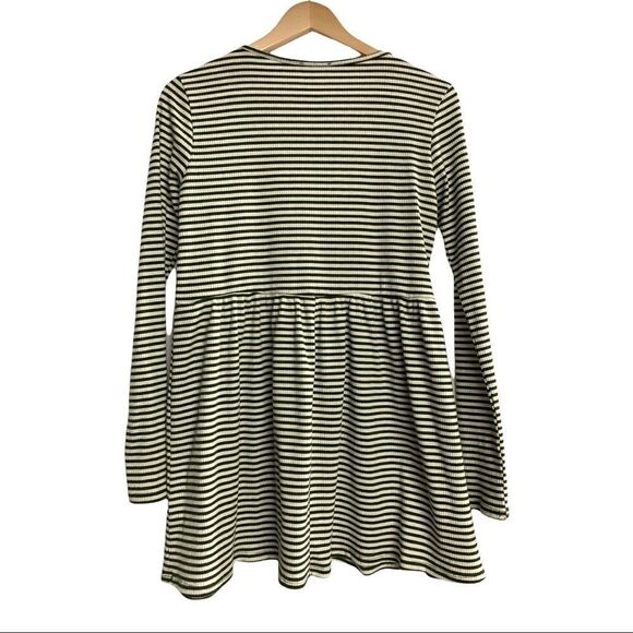 FLAMINGO URBAN,Green & Ivory striped dress, Sz L - Picture 2 of 9